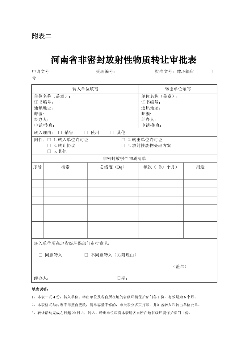 附件四： 放射源转让审批表.doc_第2页