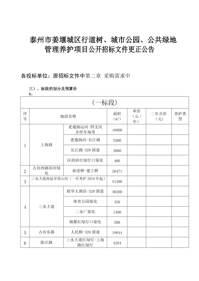 泰州市姜堰城区行道树、城市公园、公共绿地管理养护项目.doc_第1页