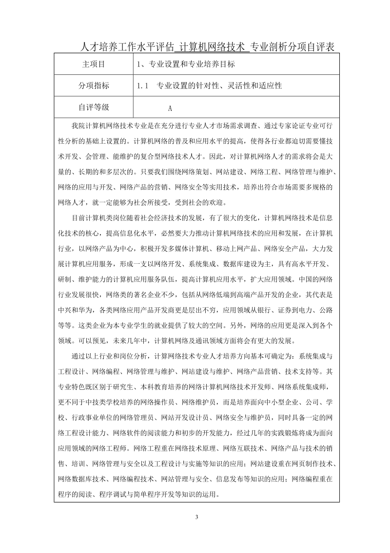 附表2：专业剖析分项目自评表格式.doc_第3页