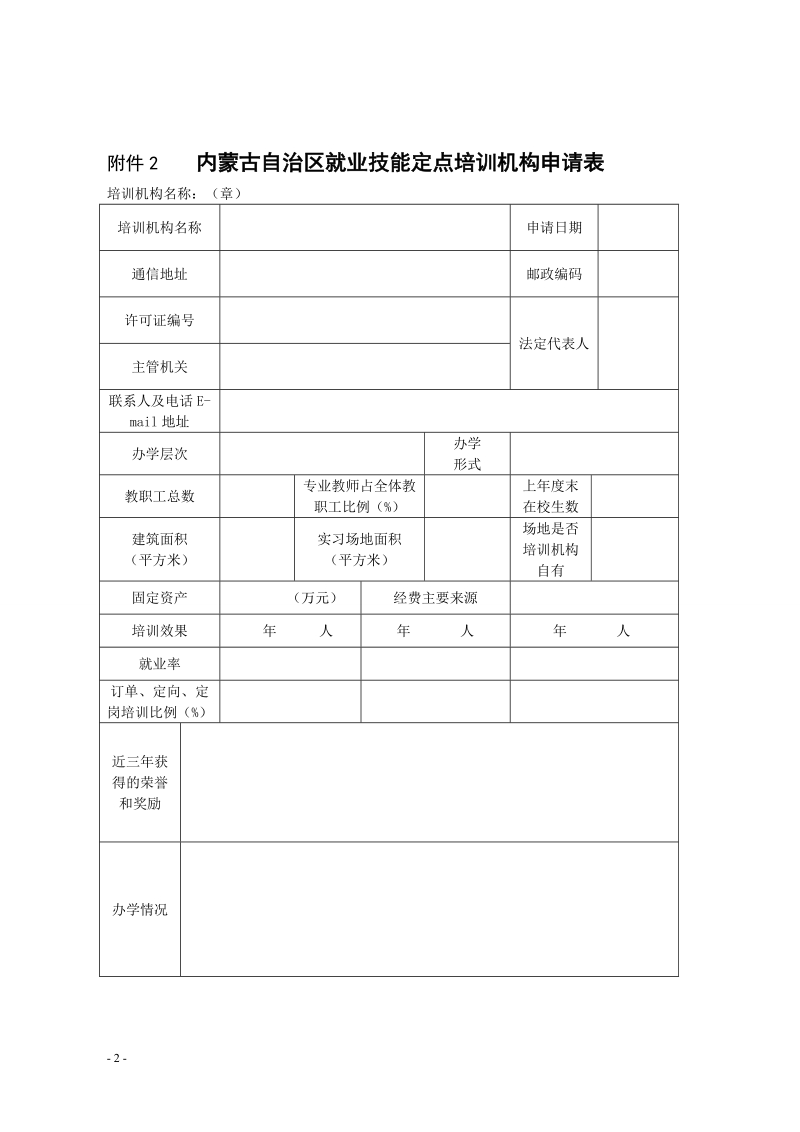 附件1 申报2018年度就业技能定点培训机构汇总表.doc_第2页