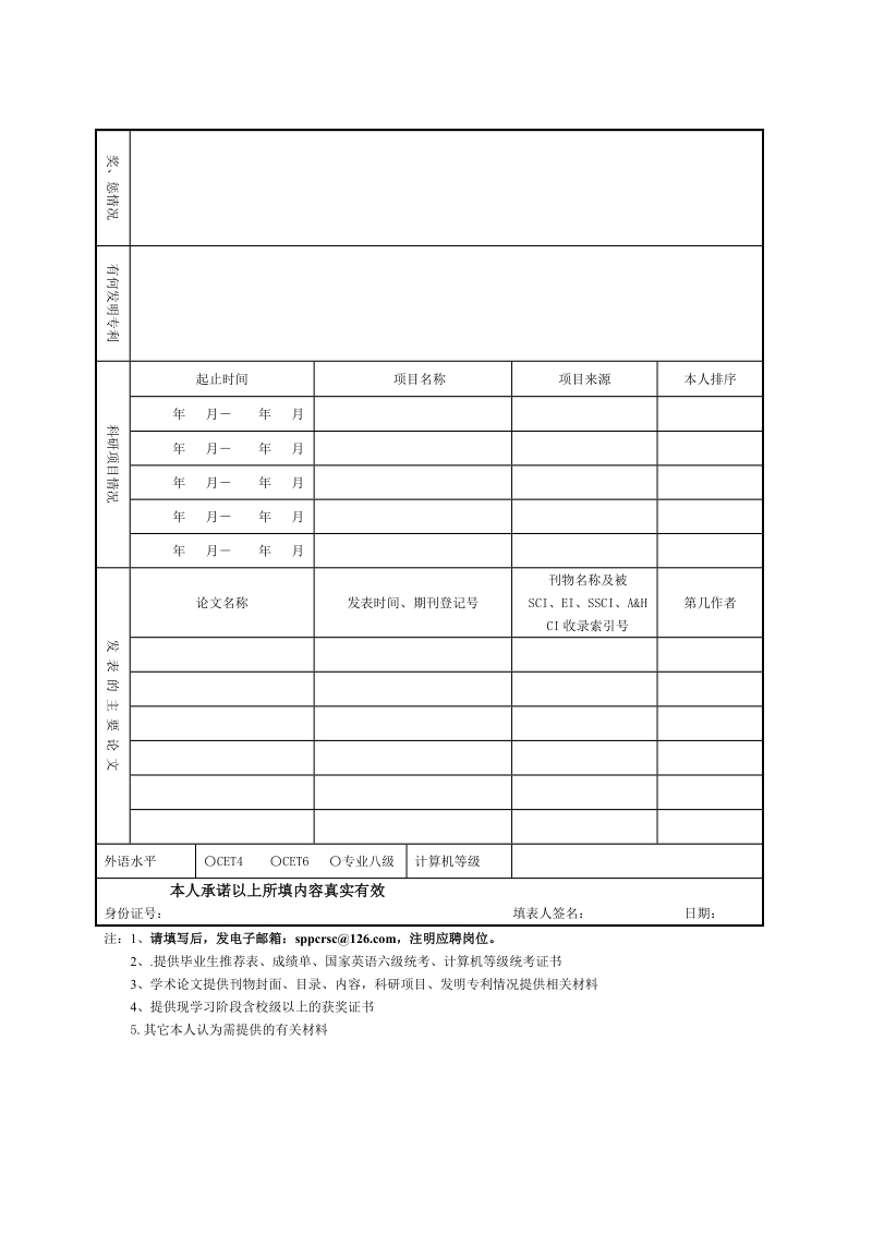 上海理工大学招聘毕业生求职登记表.doc_第2页