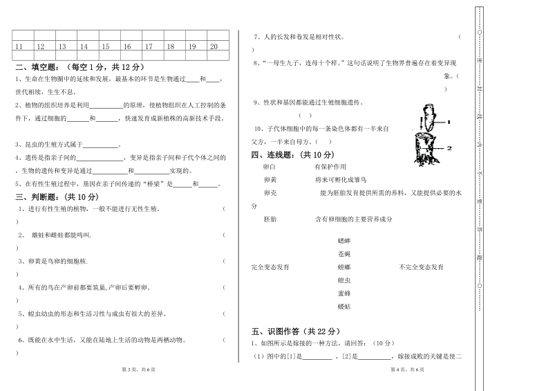 八年级下册生物第一次月考.doc.doc_第2页