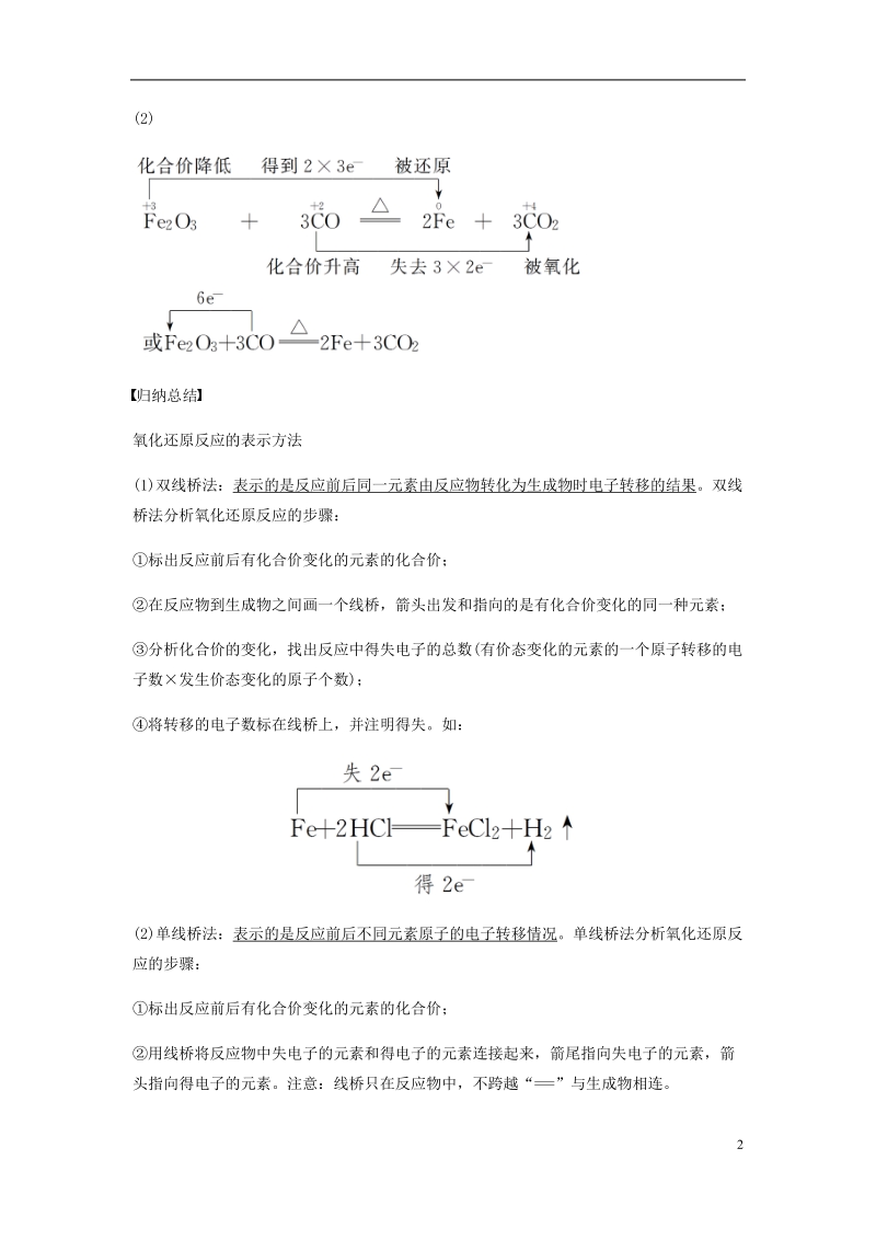 2018-2019学年高中化学 第二章 化学物质及其变化 第三节 第2课时《氧化剂和还原剂》知识点归纳及例题解析 新人教版必修1.doc_第2页