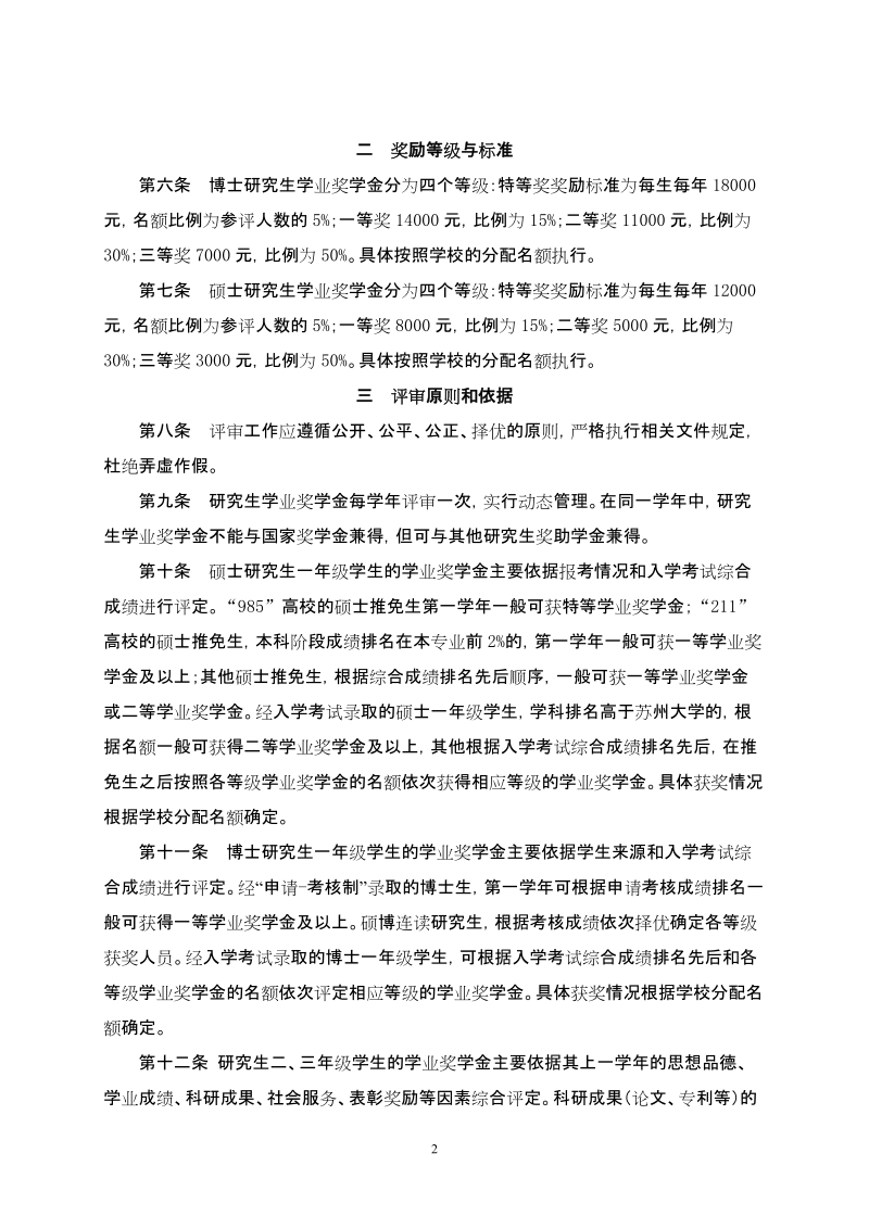 苏州大学研究生学业奖学金管理暂行办法.doc_第2页