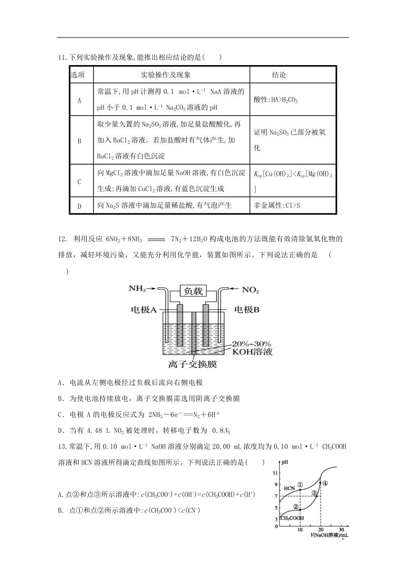 山西省运城市康杰中学2018届高考化学模拟试题五.doc_第2页