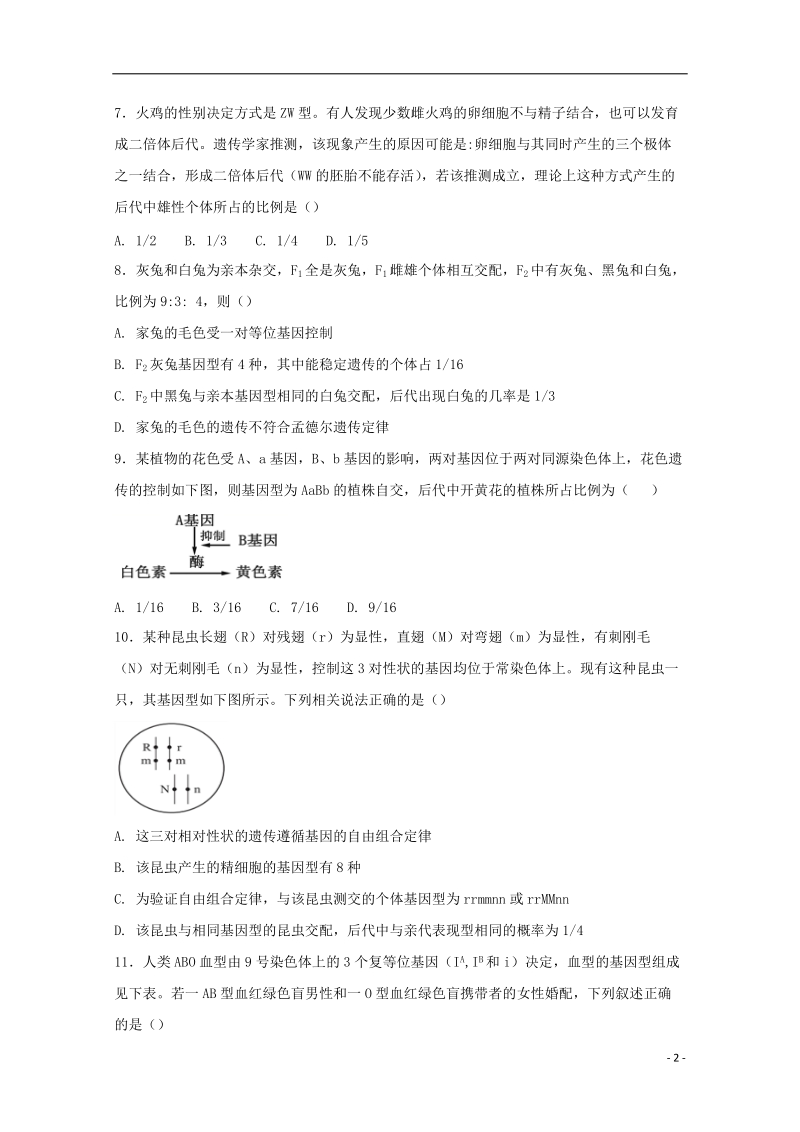 河南省鹤壁市淇滨高级中学2017_2018学年高一生物下学期第二次周考试题.doc_第2页