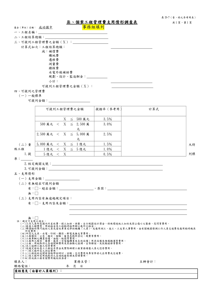 工程管理費支用情形調查表.doc_第1页