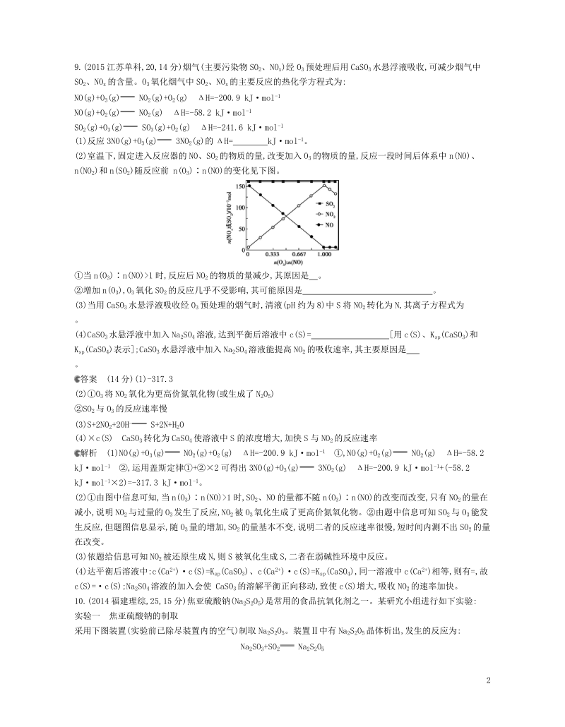 b版浙江鸭专用2019版高考化学总复习第三部分专题十二硫氮和可持续发展检测.doc_第2页