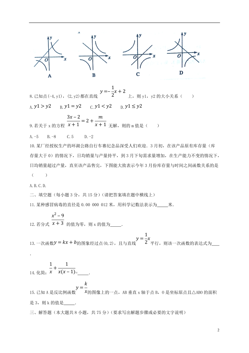 河南省南阳市淅川县2017_2018学年八年级数学下学期期中试题新人教版.doc_第2页