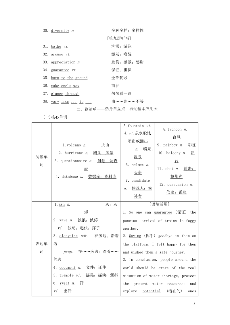 2018_2019学年高考英语一轮复习unit5thepowerofnature讲义新人教版选修.doc_第3页