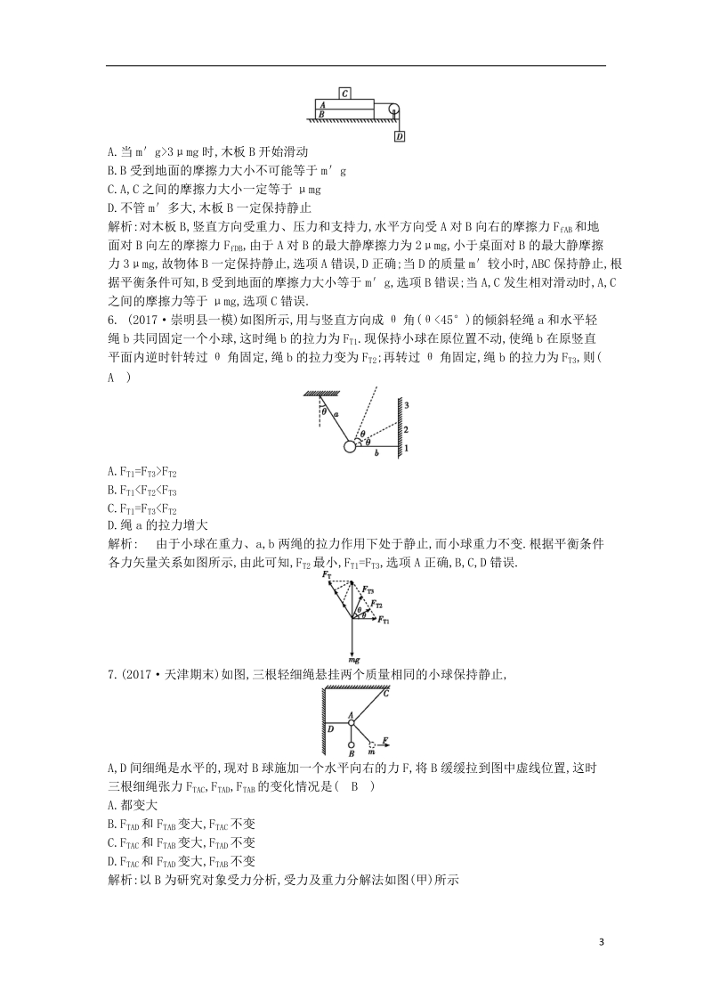 2017_2018版高中物理第四章牛顿运动定律习题课一共点力平衡的应用练习新人教版必修.doc_第3页