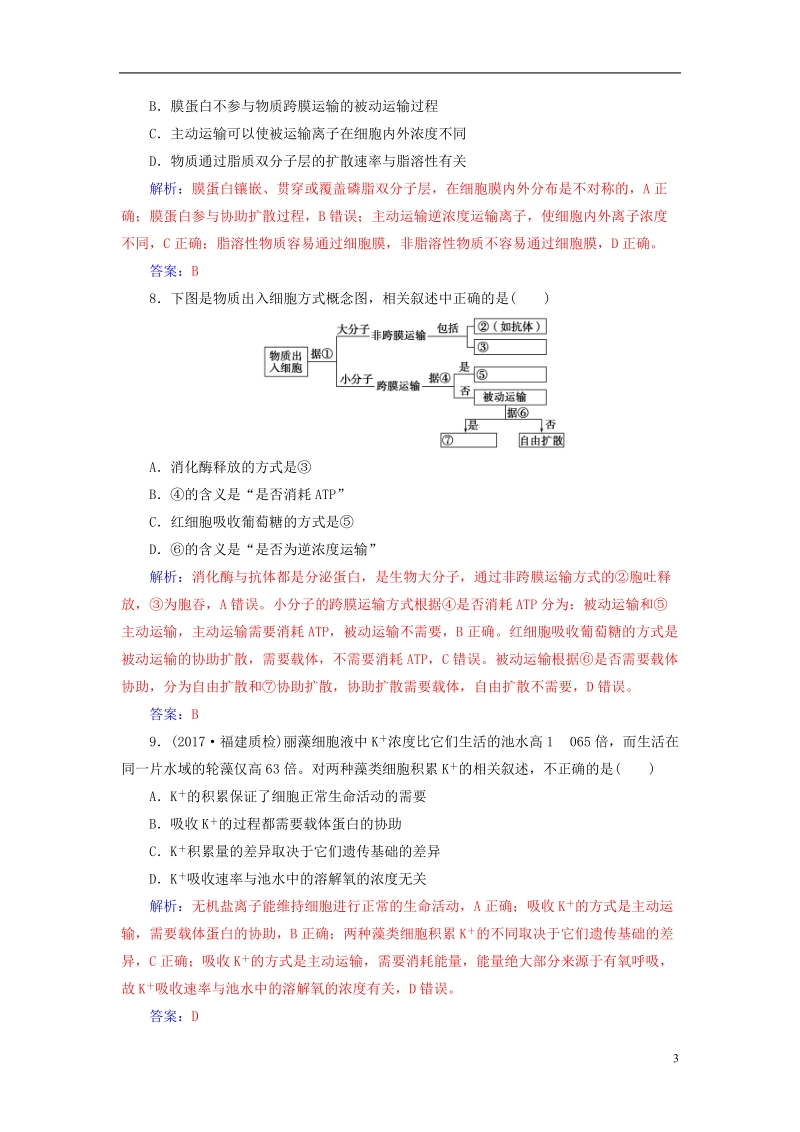 2019版高考生物总复习第二单元细胞的基本结构与物质的输入和输出单元检测.doc_第3页