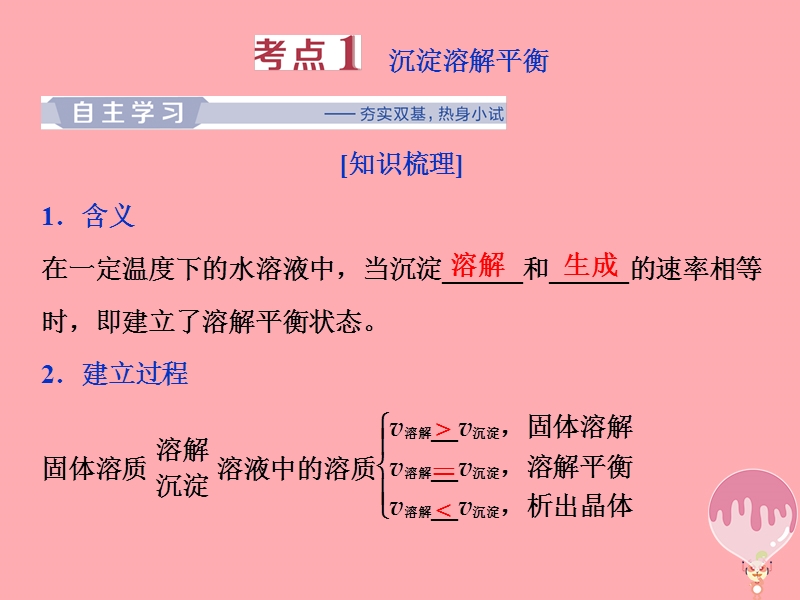 2019届高考化学总复习 专题8 水溶液中的离子平衡 第四单元 沉淀溶解平衡课件 苏教版.ppt_第3页