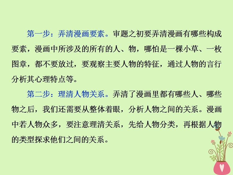 2019届高考语文一轮复习 第六部分 作文 第一章 拨开云雾见日出审题立意篇 3 题型三 漫画类材料的审题立意-“四步走”课件 苏教版.ppt_第3页