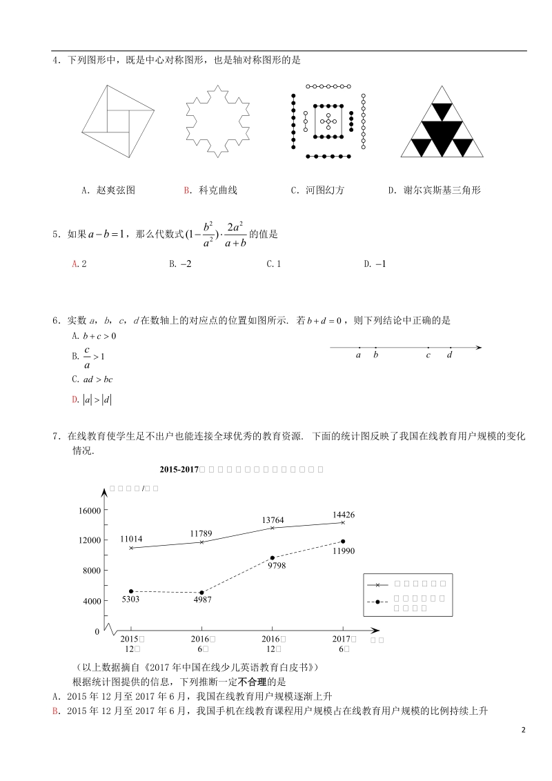 北京市海淀区2018年中考数学一模试题.doc_第2页