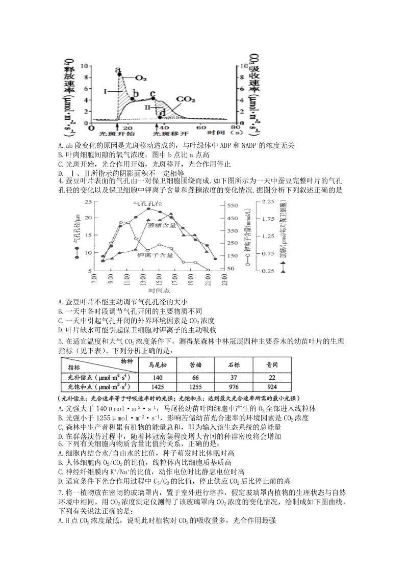 广东省深圳市高级中学2017_2018学年高二生物下学期期中试题.doc_第2页