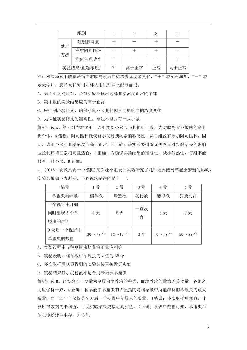 2019届高考生物总复习 第十单元 实验原则与设计 加强提升课（六）教材实验整合与实验设计探究能力培优突破提考能强化通关 新人教版.doc_第2页