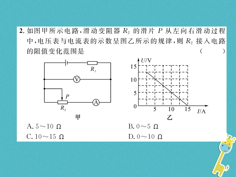 2018九年级物理上册第14章探究欧姆定律达标测试课件新版粤教沪版.ppt_第2页