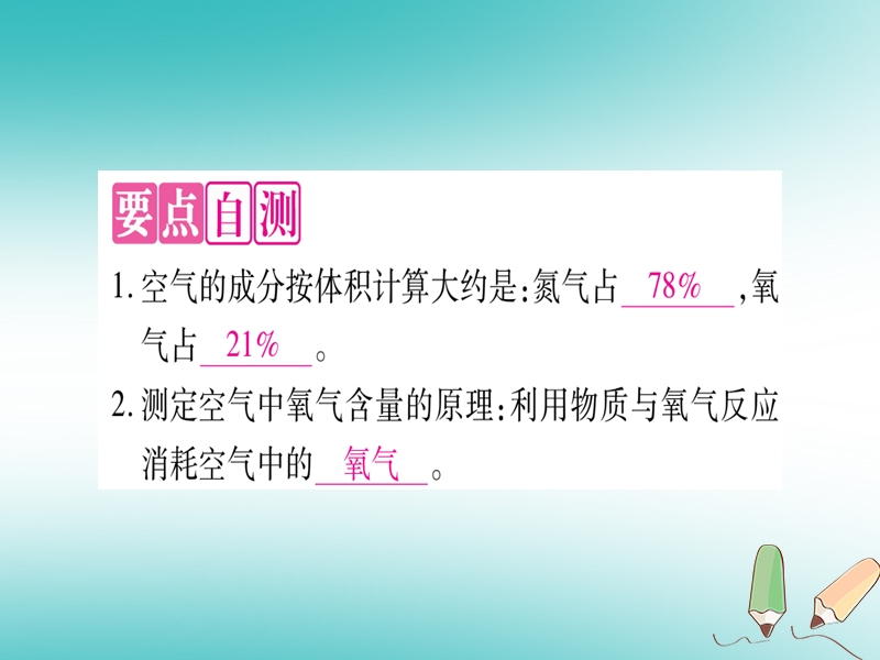 2018年秋九年级化学全册 第4单元 我们周围的空气 第1节 空气的成分习题课件 （新版）鲁教版.ppt_第2页