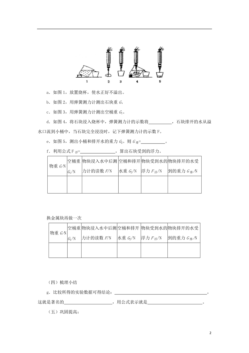 八年级物理下册 10.2 阿基米德原理学案 （新版）新人教版.doc_第2页