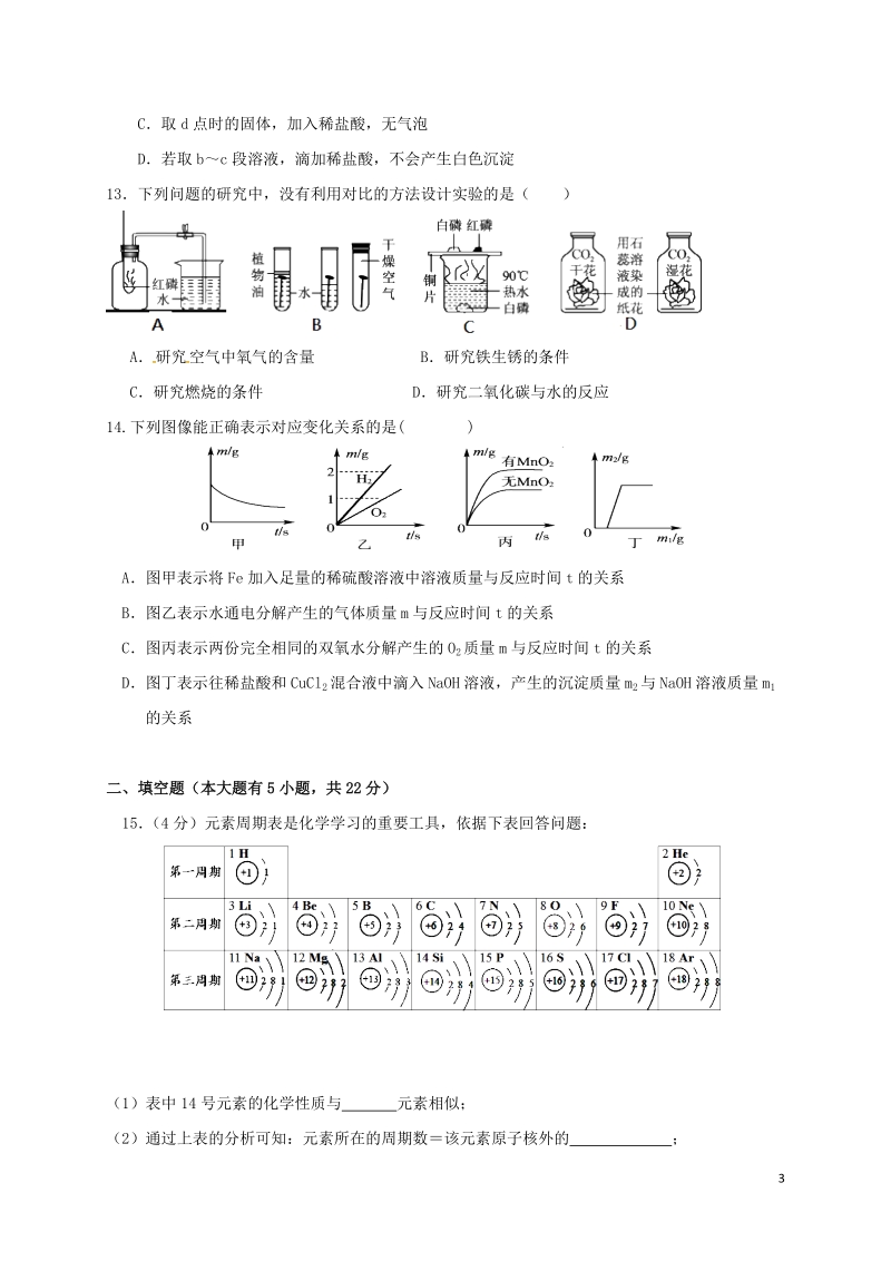 广东省珠海市紫荆中学2018届九年级化学第三次模拟考试试题.doc_第3页