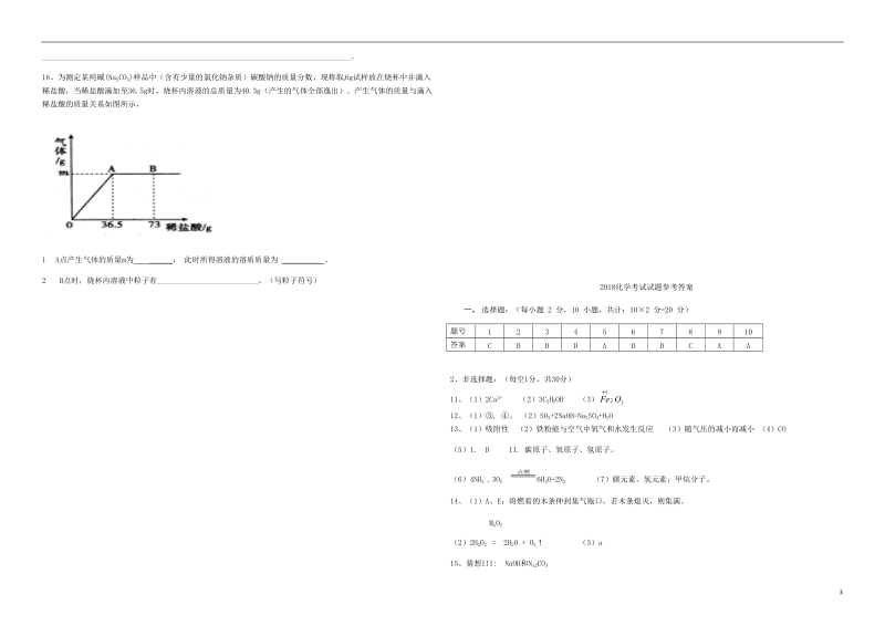 湖北树施州利川市谋道镇苏马荡教育集团2018届九年级化学下学期适应性试题.doc_第3页