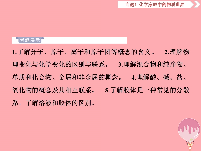 2019届高考化学总复习 专题1 化学家眼中的物质世界 第一单元 物质的分类与转化 分散系课件 苏教版.ppt_第3页