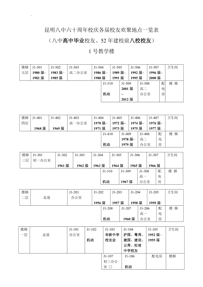 号教学楼初高高二年级-昆明八中.doc_第1页