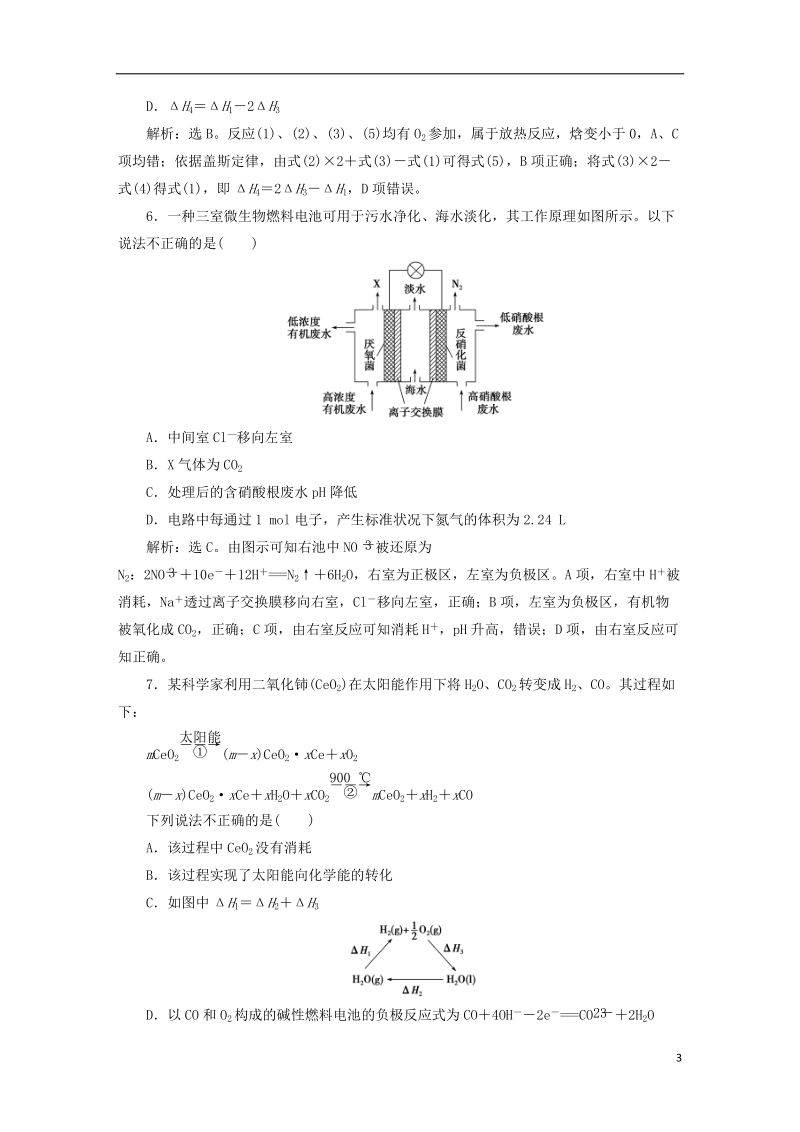 2019届高考化学总复习 专题6 化学反应与能量变化专题综合检测 苏教版.doc_第3页