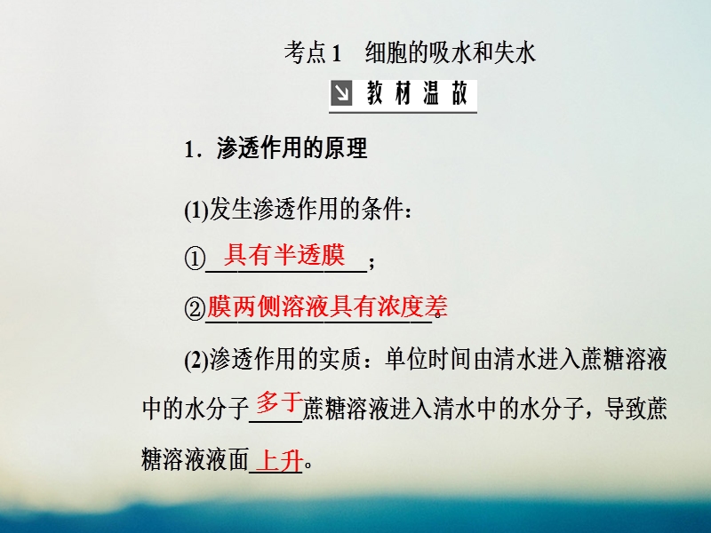 2019版高考生物总复习第二单元细胞的基本结构与物质的输入和输出第3讲细胞的物质输入和输出课件.ppt_第3页