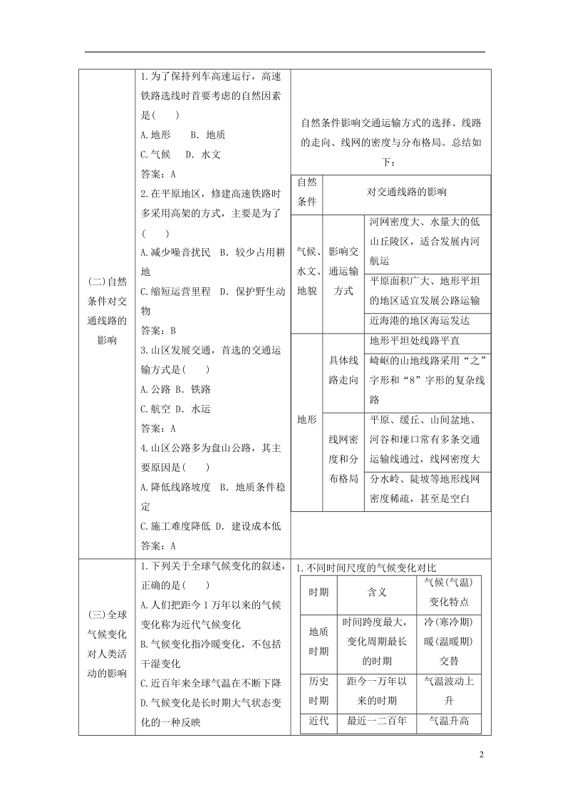 2019版高考地理一轮复习第1部分自然地理第四章自然环境对人类活动的影响学案中图版.doc_第2页