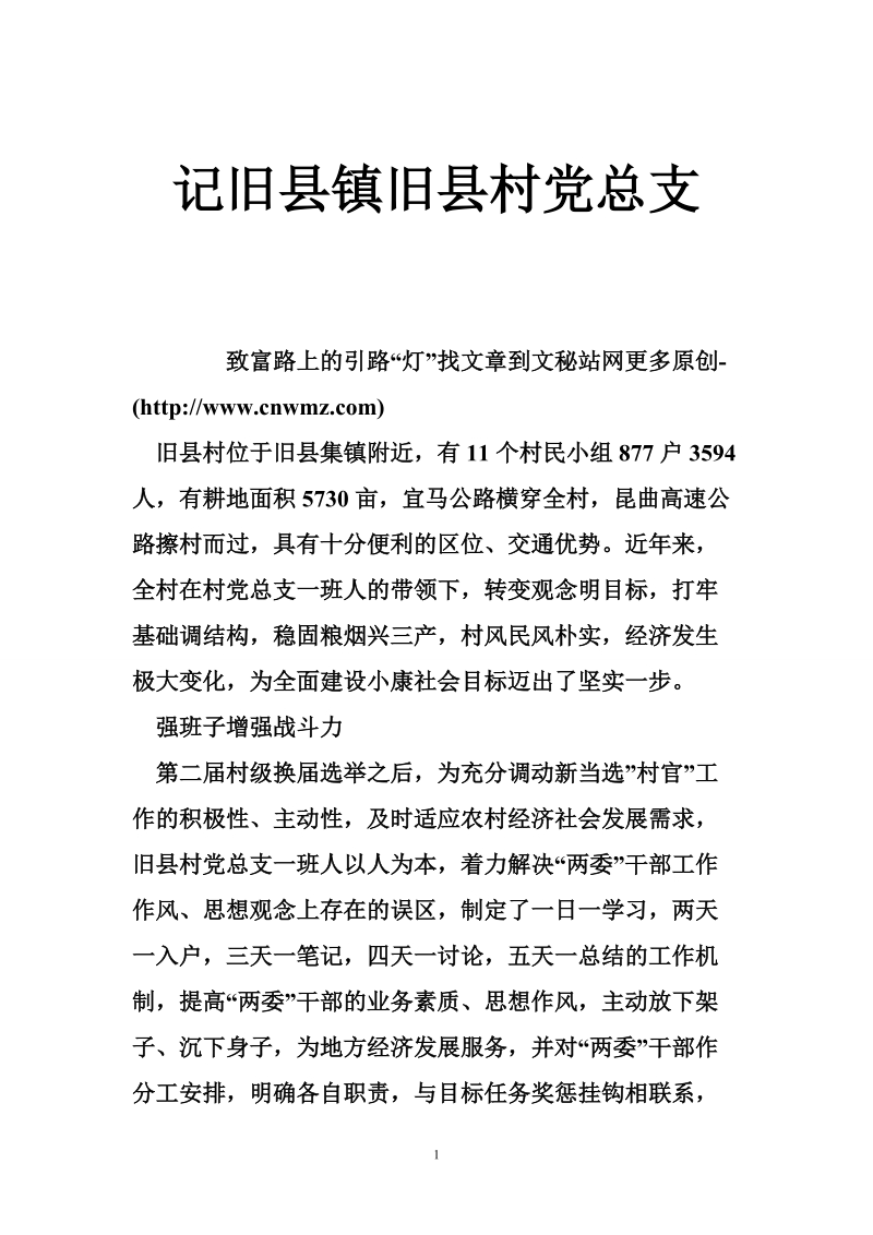 记旧县镇旧县村党总支.doc_第1页