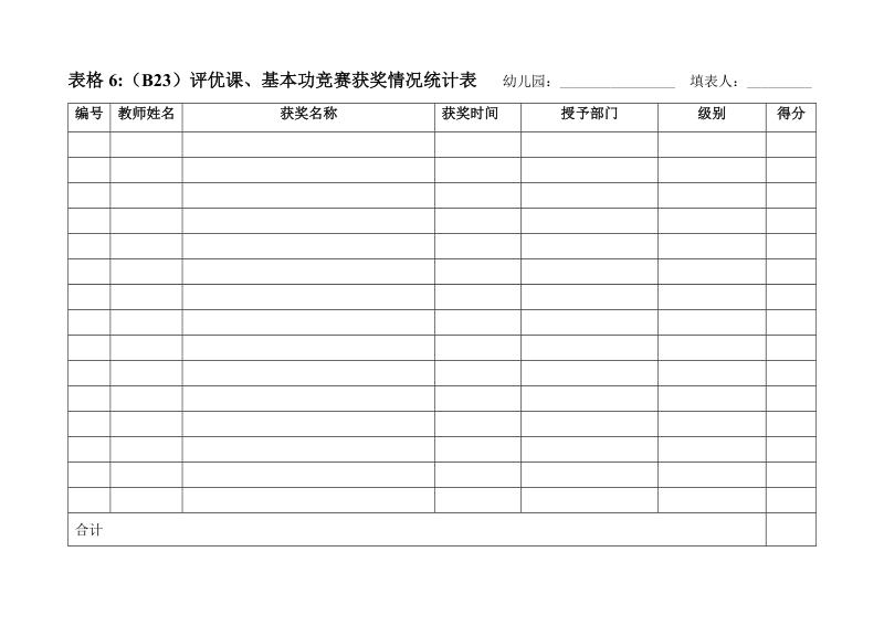 表格5（B22）教师获综合荣誉情况统计表 幼儿园： ….doc_第2页