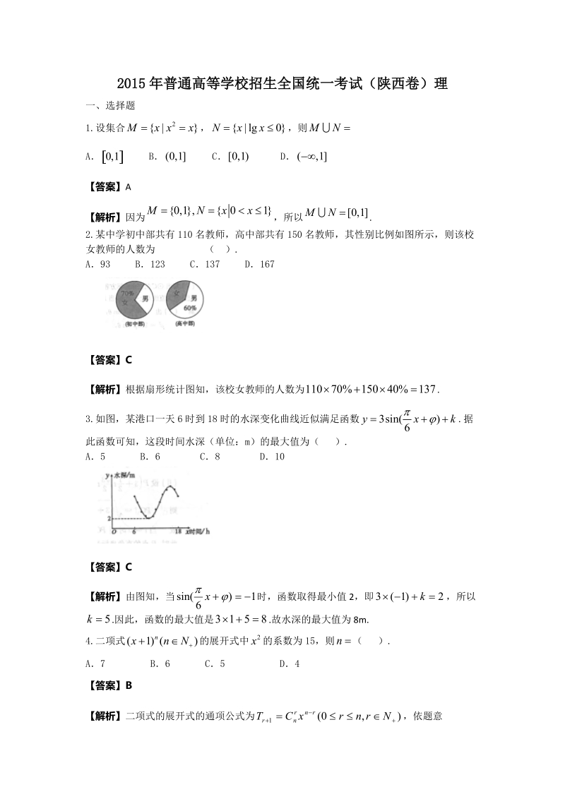 DA2015年高考数学陕西理.doc_第1页