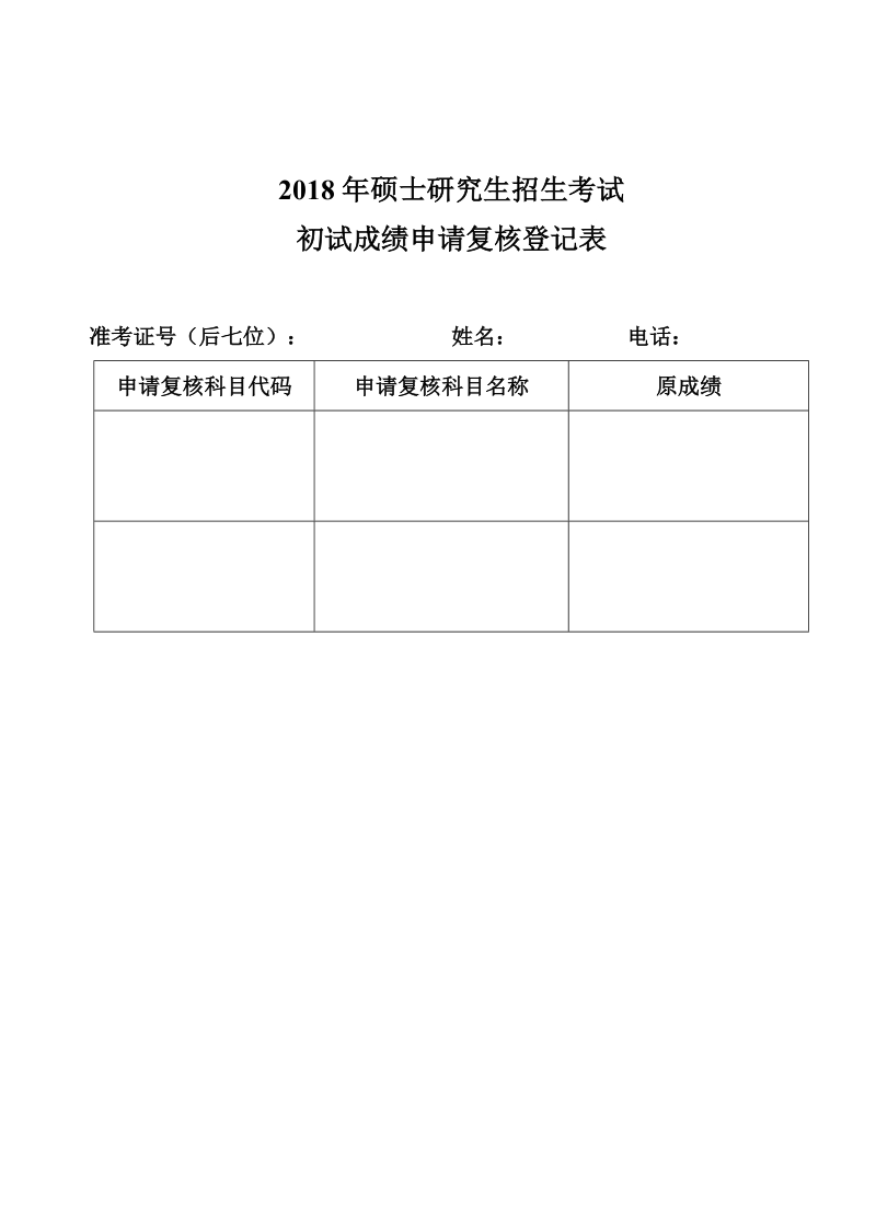 2005年硕士研究生入学考试申请查卷登记表 存根.doc_第1页