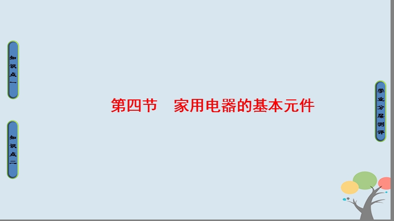 2018版高中物理 第4章 家用电器与日常生活 第4节 家用电器的基本元件课件 粤教版选修1-1.ppt_第1页