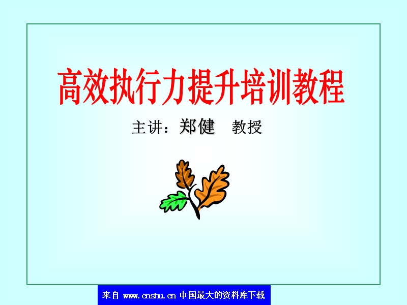 高效执行力提升培训教程.ppt_第1页