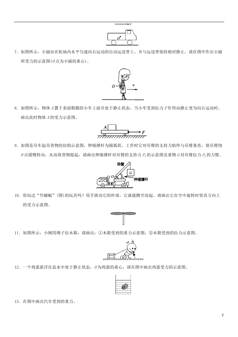 2018年中考物理 作受力分析示意图专题复习练习卷.doc_第2页