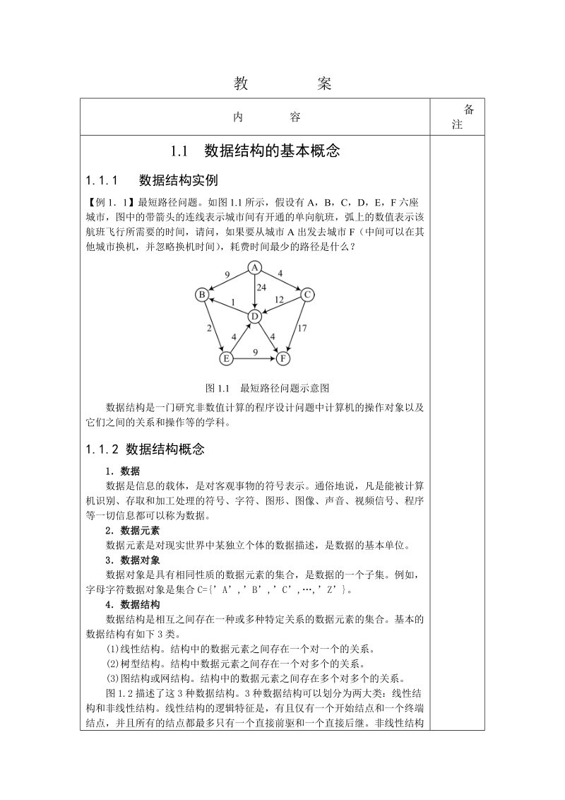 教案封皮开课单位信息工程学院课程名称数据结构授课教师郭晓利.doc_第2页