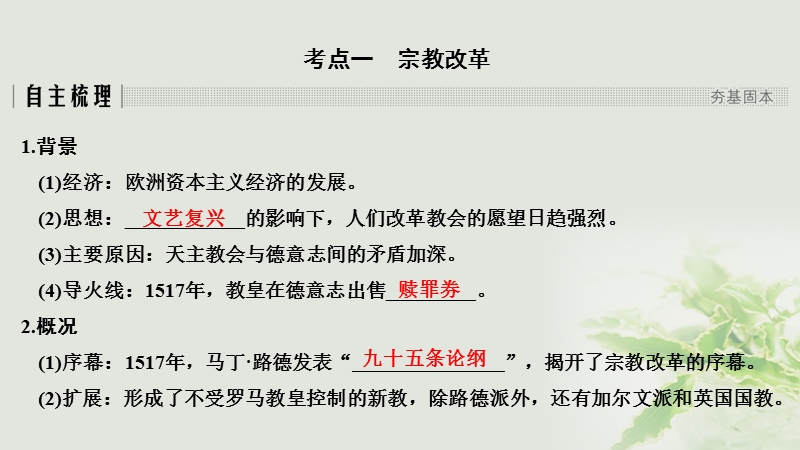 江苏专用2019届高考历史一轮复习第十四单元西方人文精神的起源及其发展第30讲宗教改革和启蒙运动课件新人教版.ppt_第3页