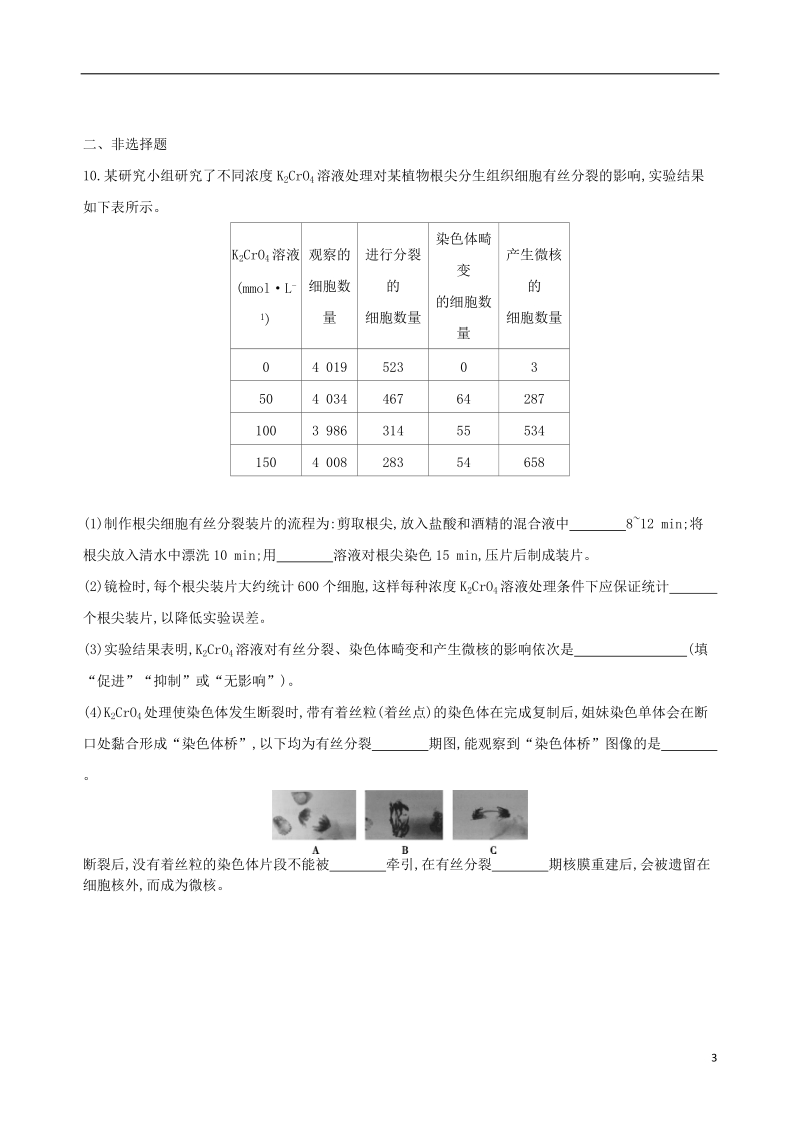 （北京专用）2019版高考生物一轮复习 第3单元 细胞的生命历程 第9讲 细胞的增殖夯基提能作业本.doc_第3页