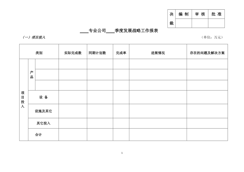 2011年发展战略季度报表.doc_第1页