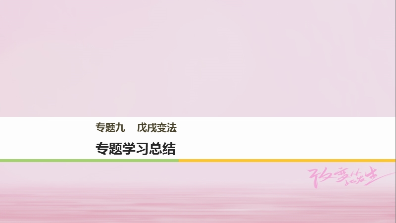 2017_2018学年高中历史专题九戊戌变法专题学习总结课件人民版选修.ppt_第1页