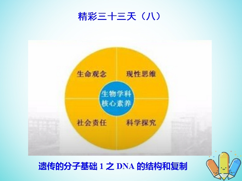 2019高考生物总复习 精彩三十三天（八）遗传的分子基础1课件.ppt_第1页