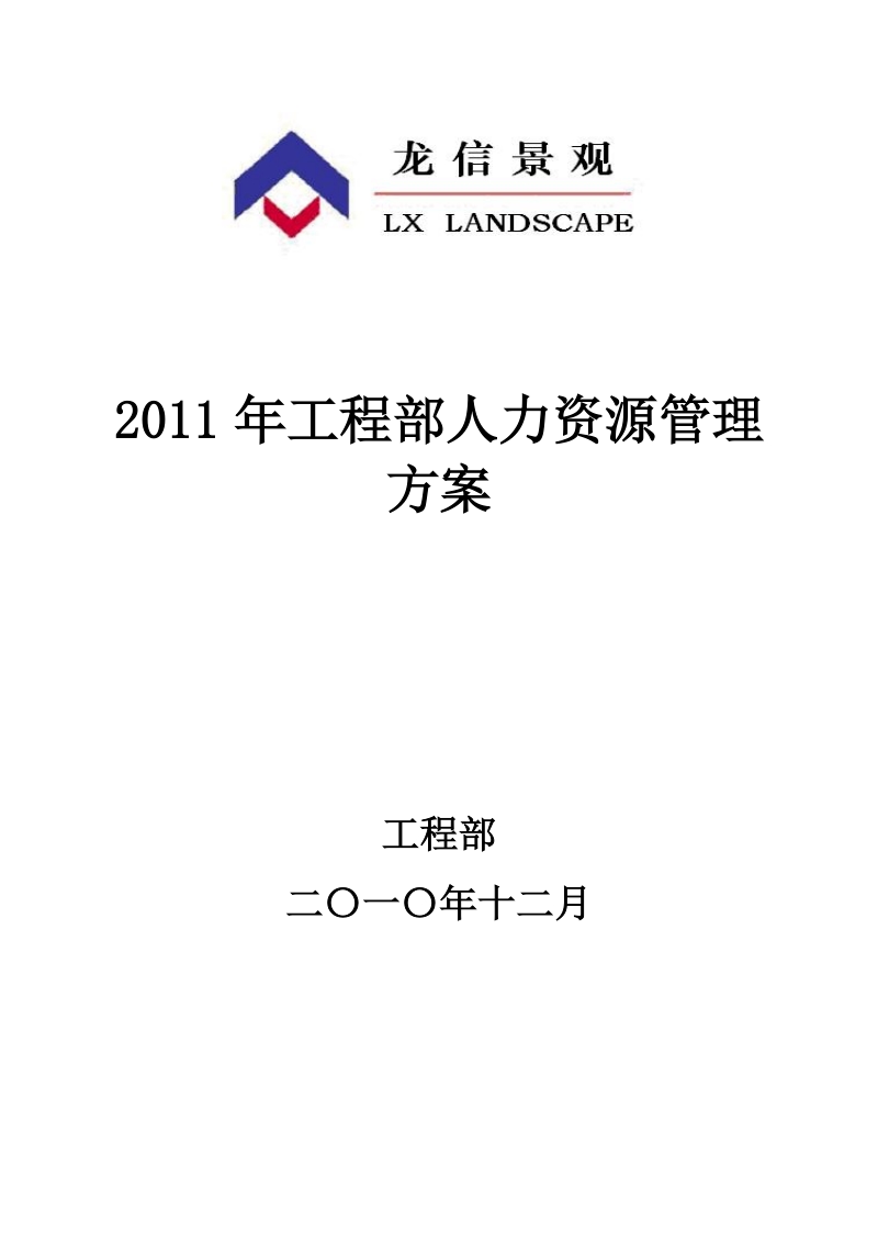 2011年工程部人力资源管理方案.doc_第1页