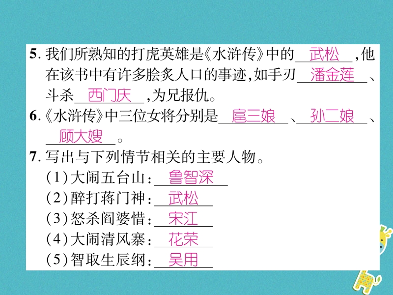 2018年九年级语文上册专题6名著阅读习题课件新人教版.ppt_第3页