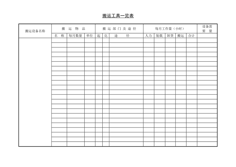 搬运工具一览表.doc_第1页