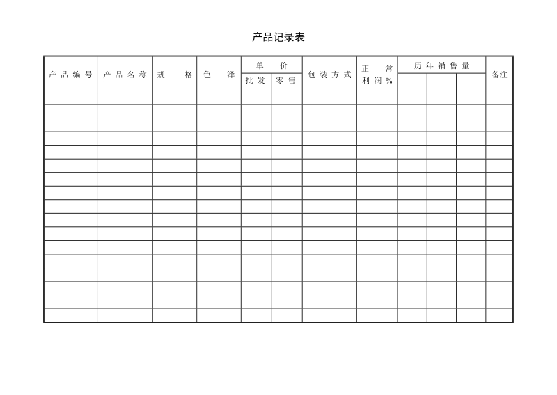 产品记录表.DOC_第1页