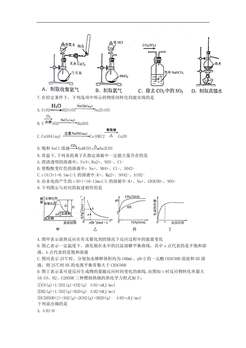 2018年江苏省南京市高三第三次模拟考试试题 化学(word版）.doc_第2页