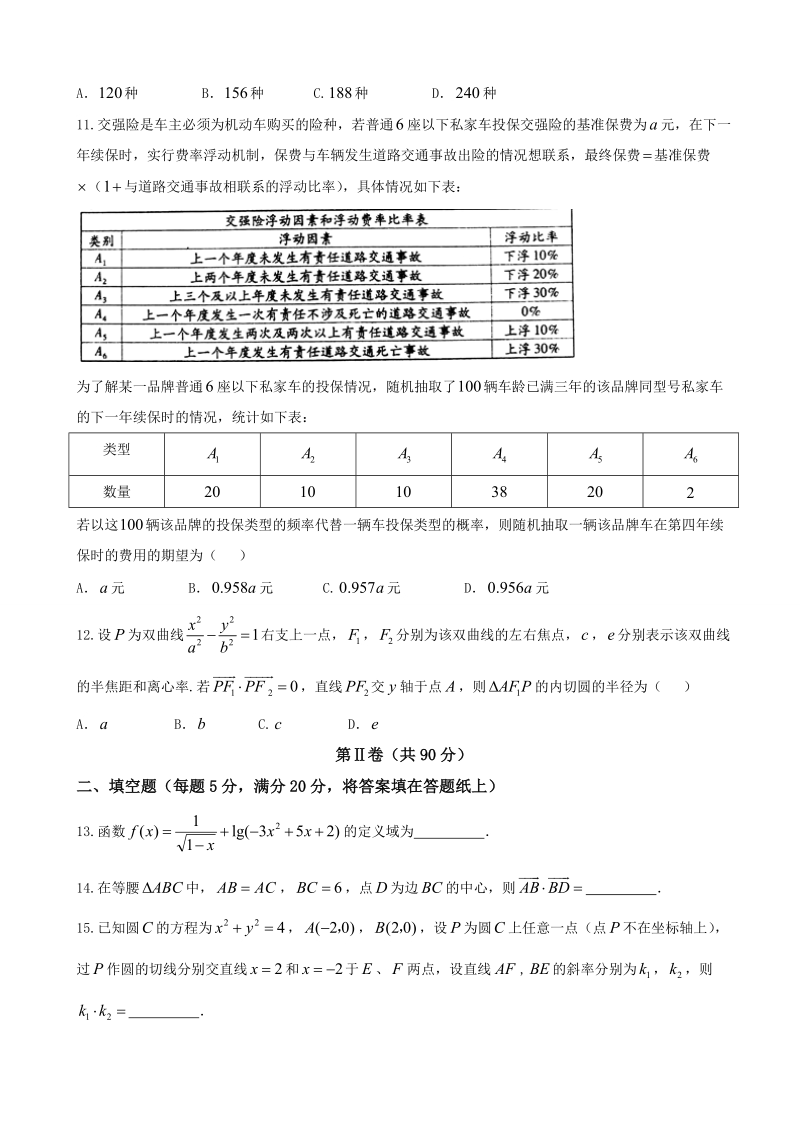 2018年山东省潍坊市高三第二次高考模拟考试 数学（理）试题（word版）.doc_第3页